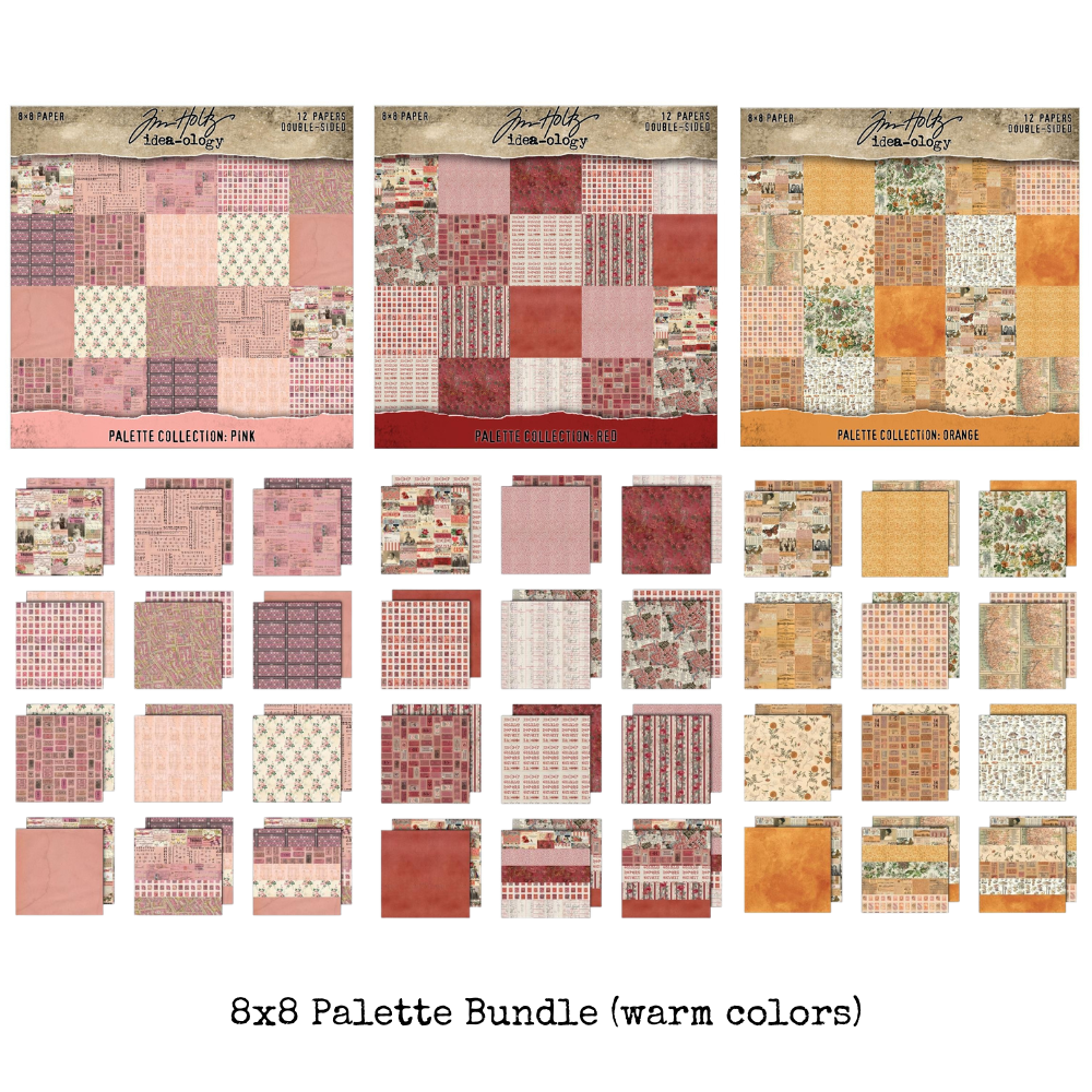 {coming soon!} Tim Holtz idea-ology 8x8 Palette Collection Paper Pack Bundle {Warm Colors}
