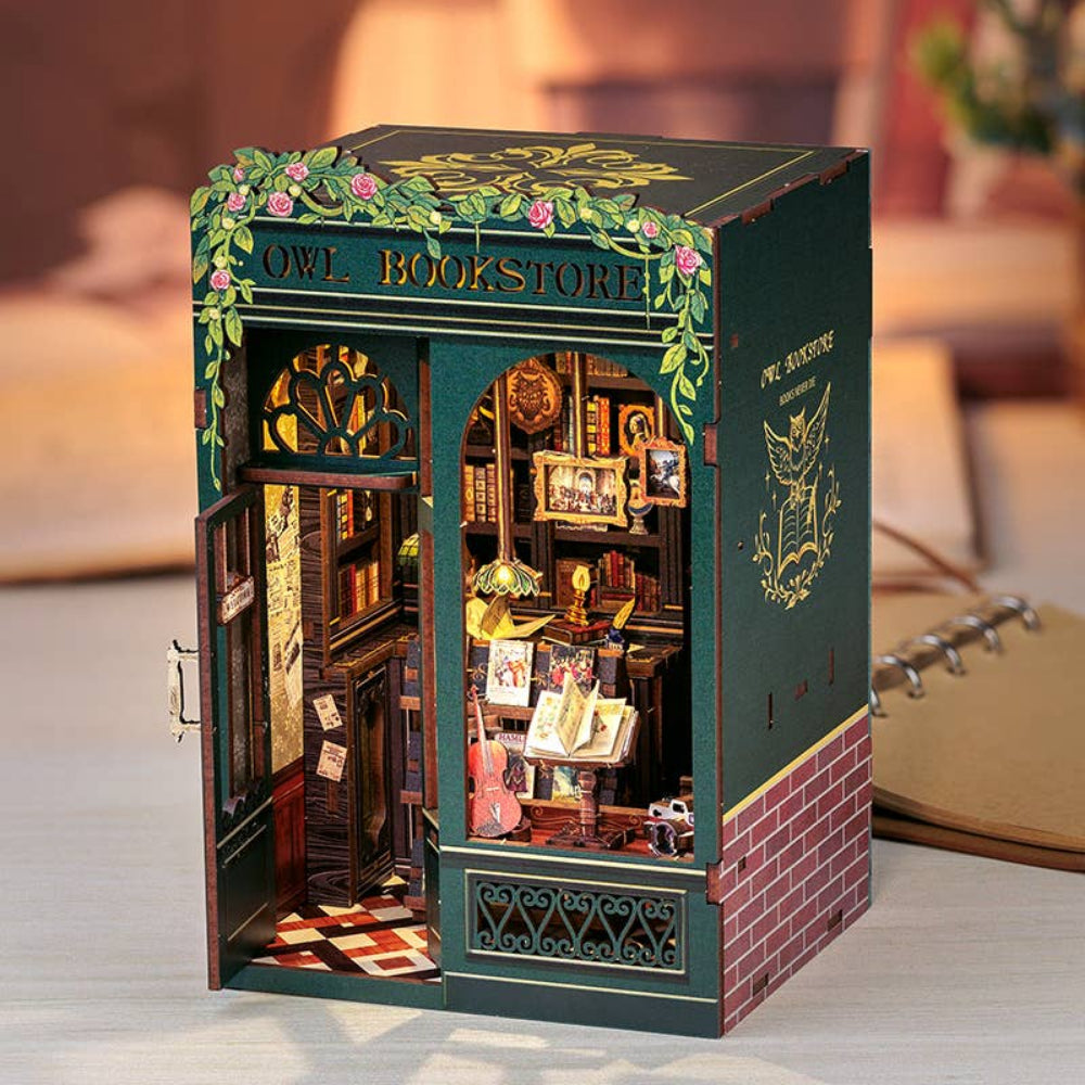{coming soon!} Owl Bookstore Book Nook Diorama Kit