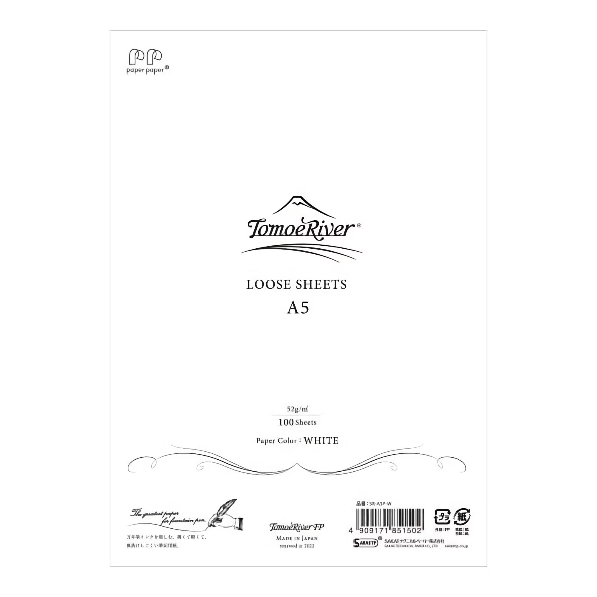 Tomoe River A5 White Loose Leaf Paper | 52gsm | 100 Sheets