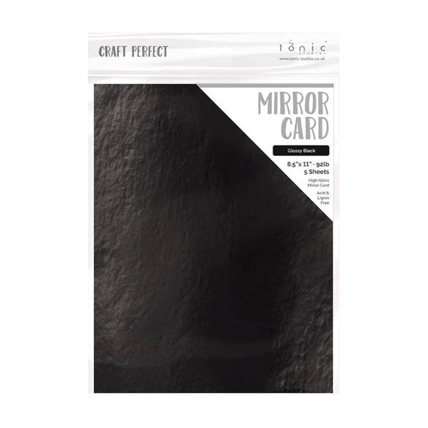 Black High Gloss Mirror Cardstock | 8.5x11 {5/pk}