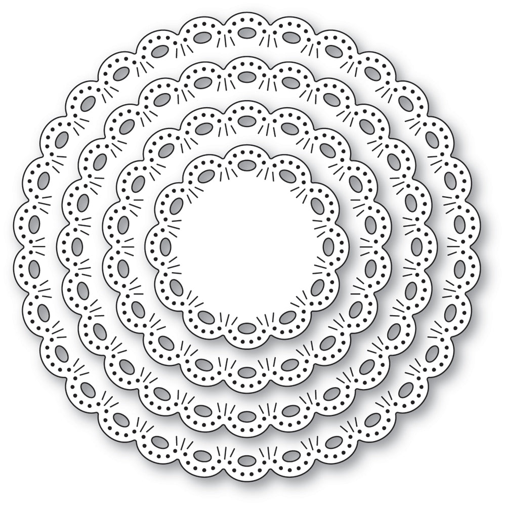 Round Eyelet Scalloped Nesting Circle Frames Die Set