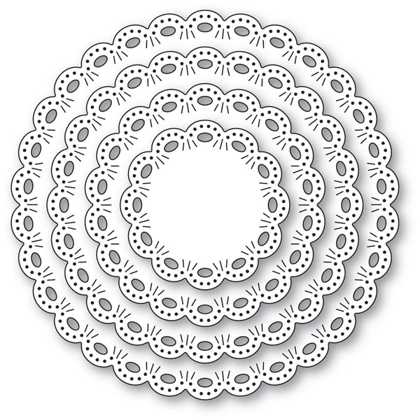 Round Eyelet Scalloped Nesting Circle Frames Die Set