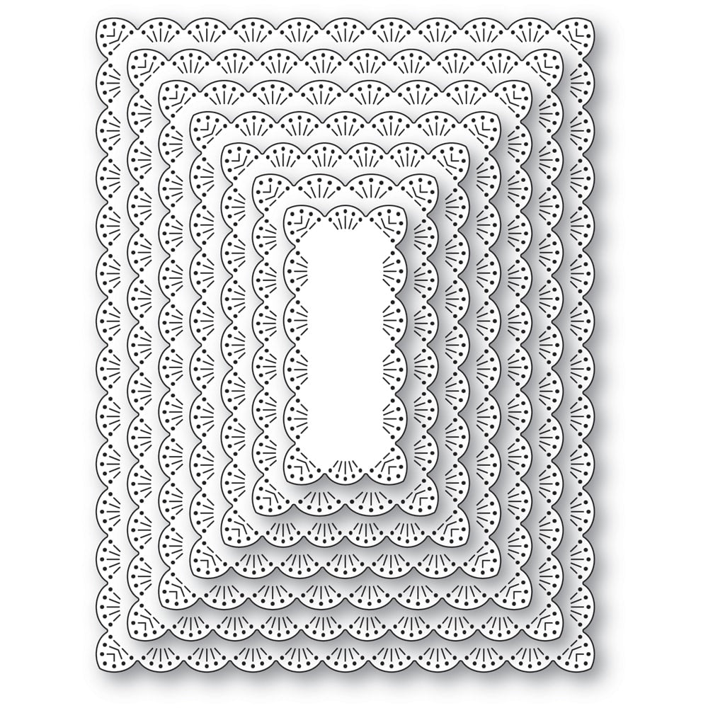 Fan Stitch Scalloped Nesting Frames