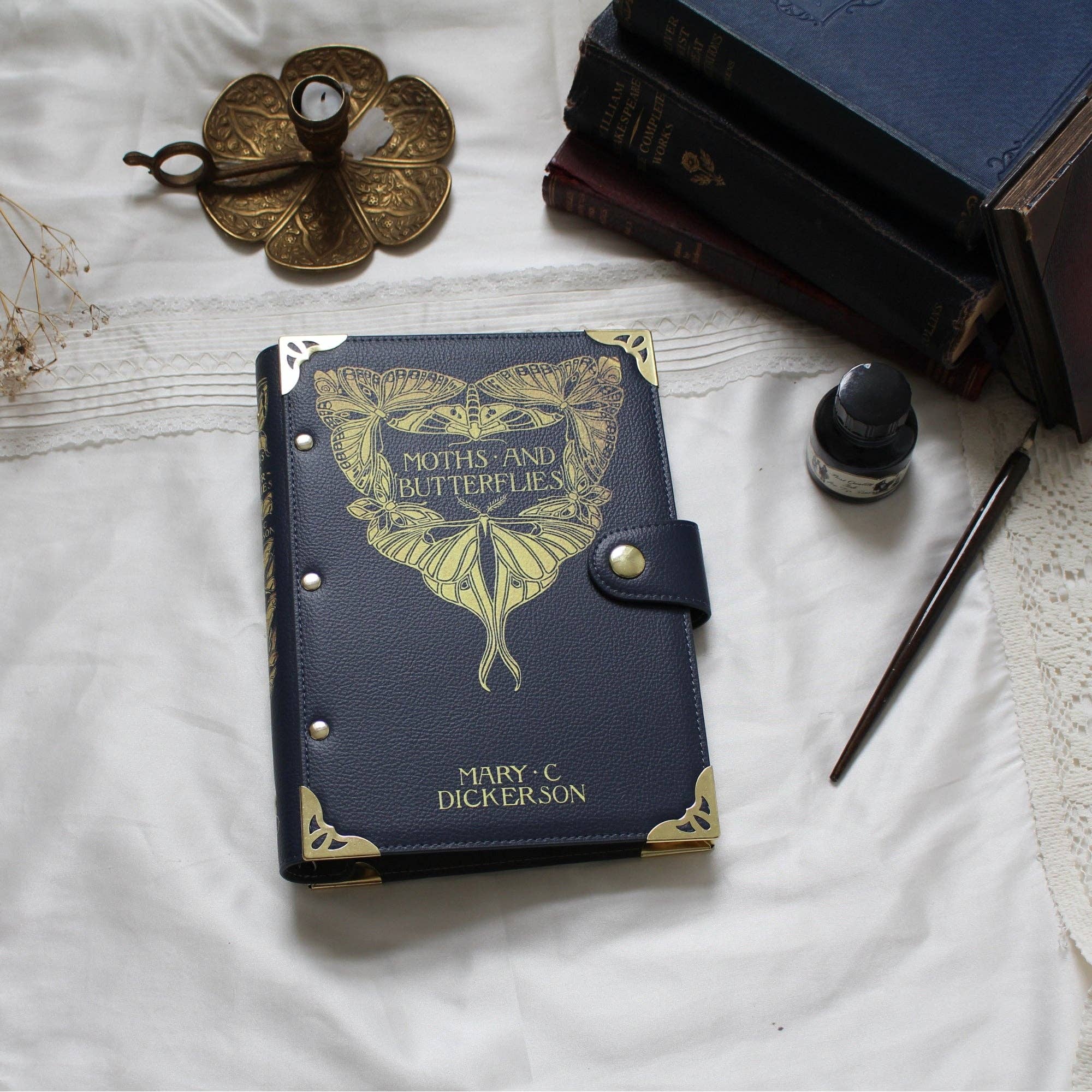 Moths and Butterflies A5 Refillable 6-Ring Binder Notebook