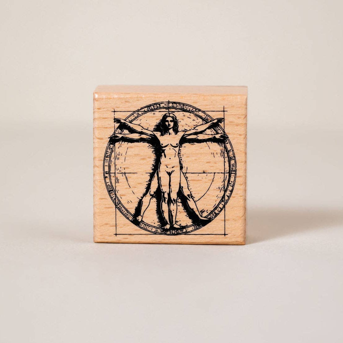 Vitruvian Woman Wooden Stamp