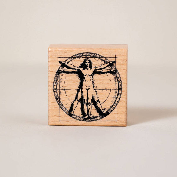 Vitruvian Woman Wooden Stamp