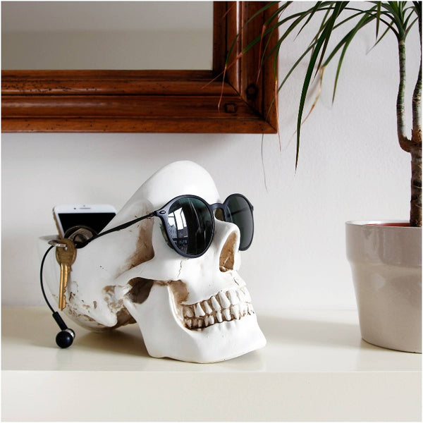 White Skull Desk Tidy