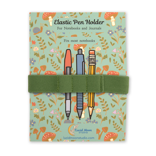 Green Elastic Pen Holder for Notebooks