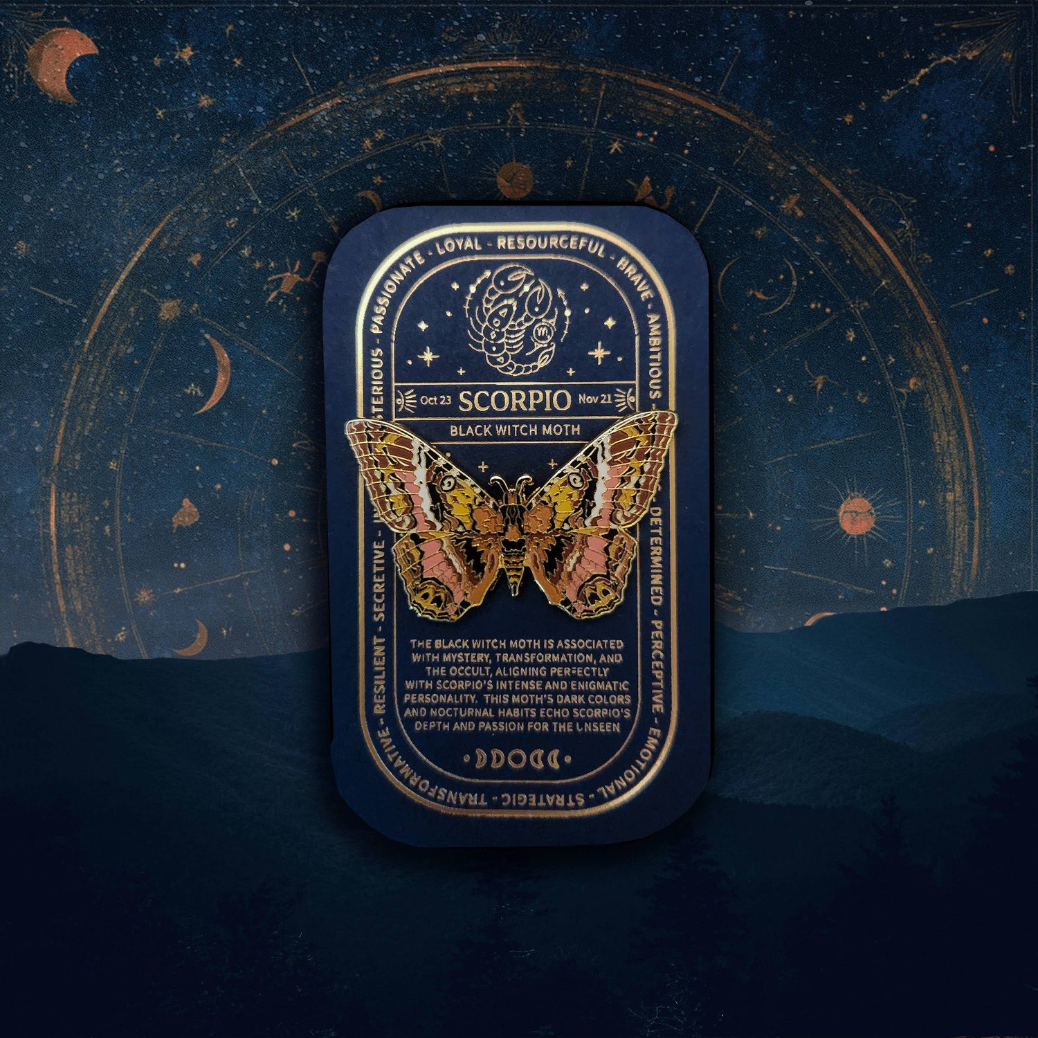Zodiac Butterfly and Moth Enamel Pin Collection