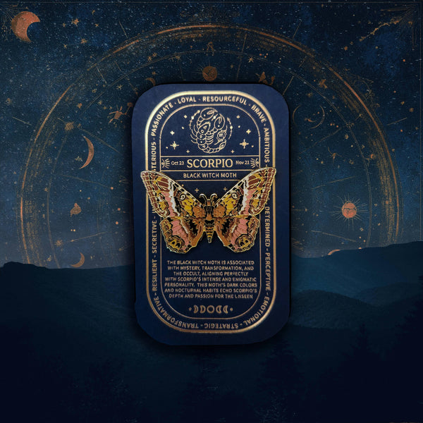 Zodiac Butterfly and Moth Enamel Pin Collection