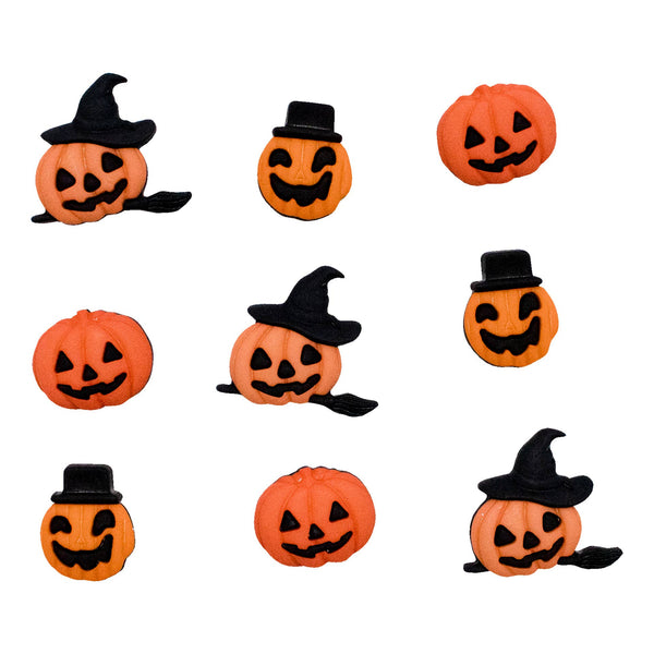 Carved Pumpkins Halloween Button Embellishments