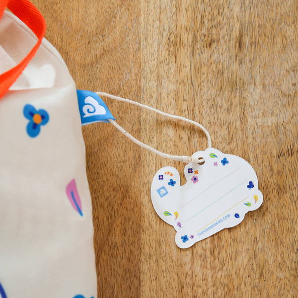 Floral Calico Drawstring Pouch Bag