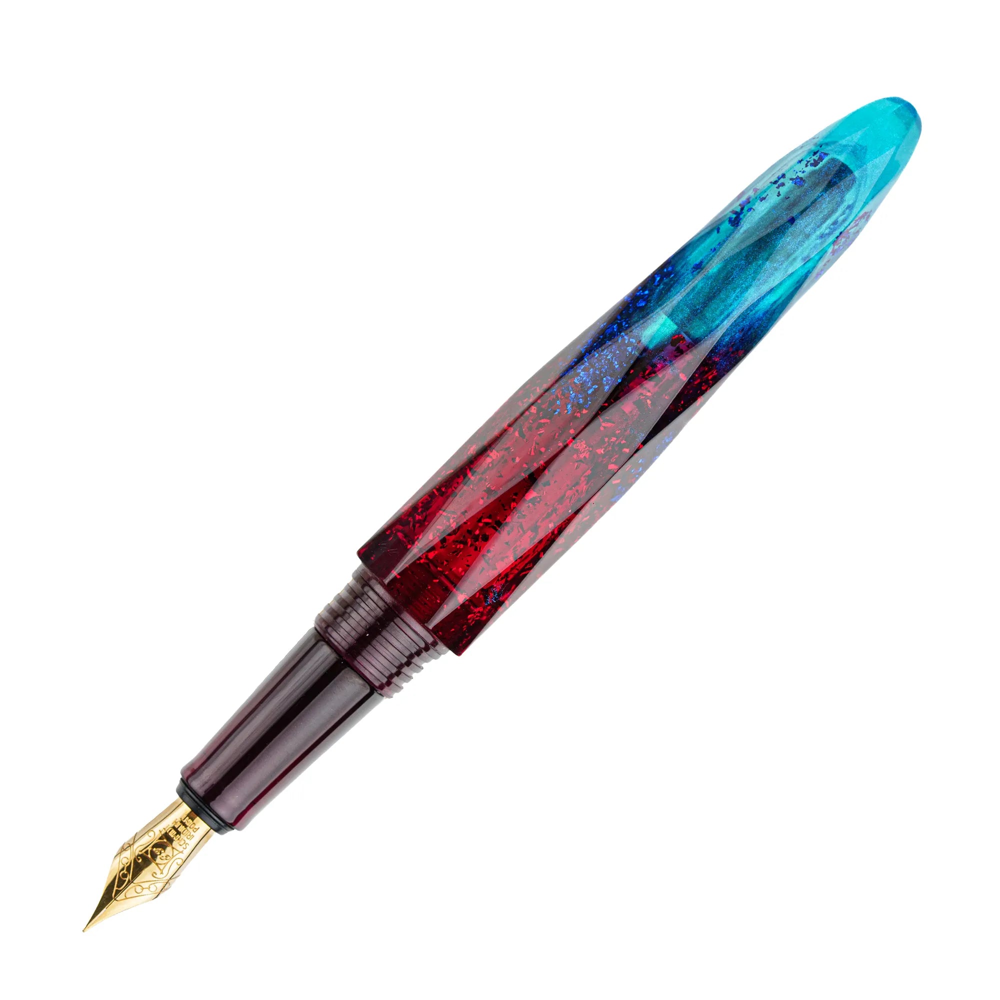 Fiery Azure Briolette Fountain Pen