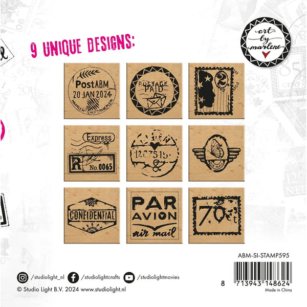Postage Wood-Mounted Stamp Set | Art by Marlene