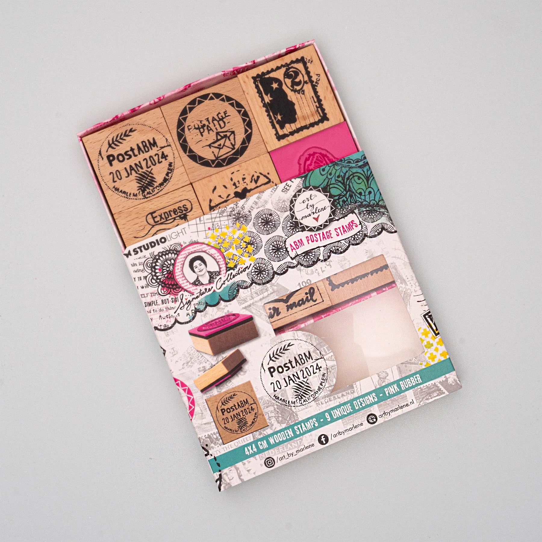 Postage Wood-Mounted Stamp Set | Art by Marlene
