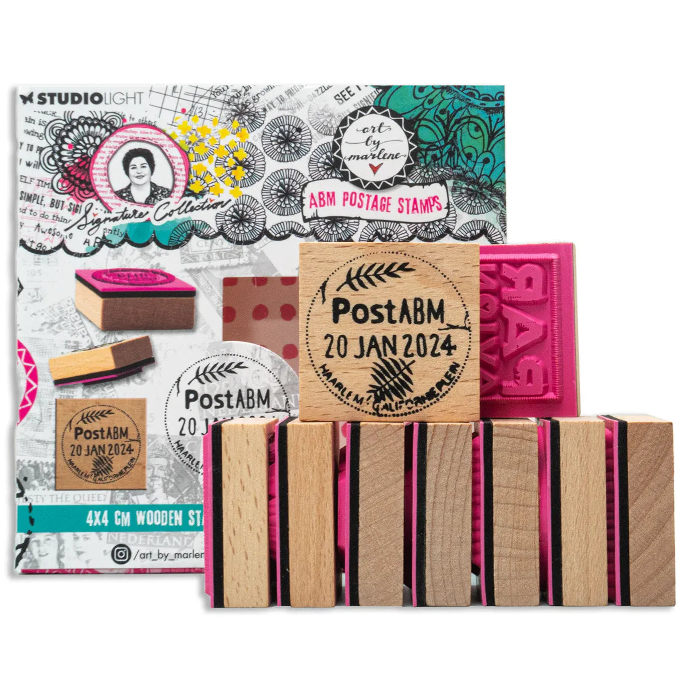Postage Wood-Mounted Stamp Set | Art by Marlene