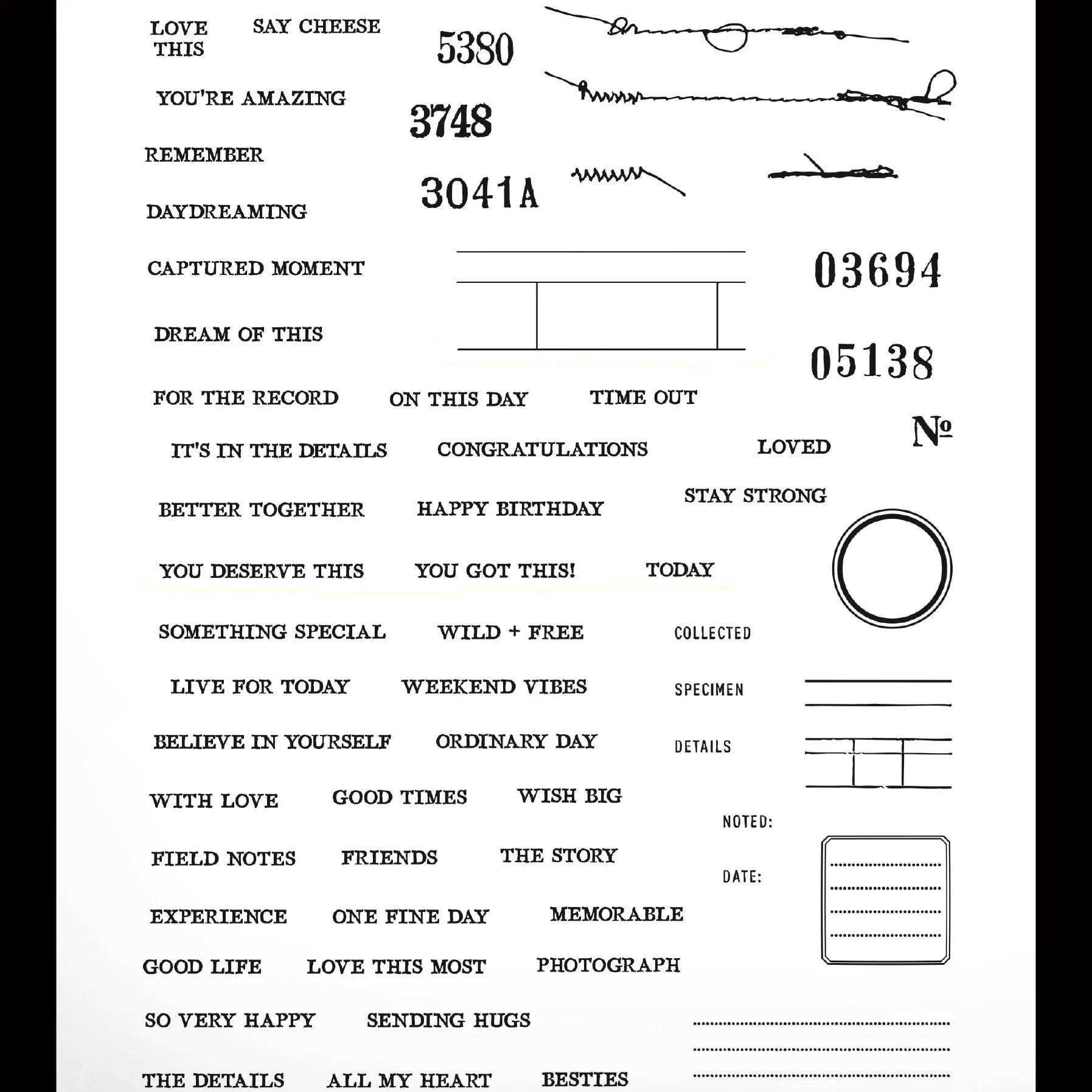 Everyday Notes 6x8 Clear Stamp Set | Maker Series