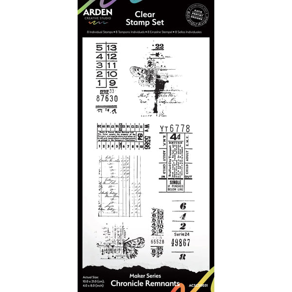Chronicle Remnants 4x8 Clear Stamp Set | Maker Series
