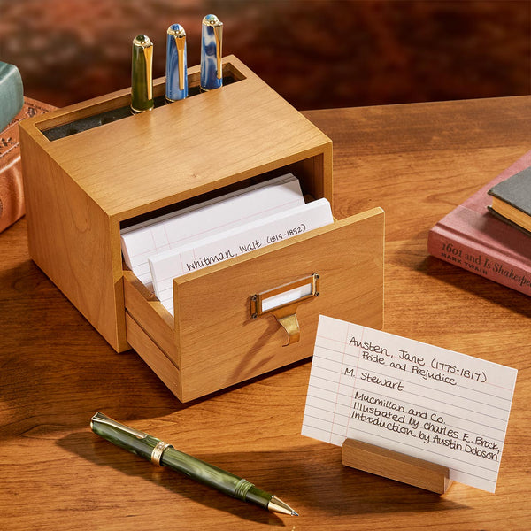 Vintage 3 x 5 Card Catalog Organizer