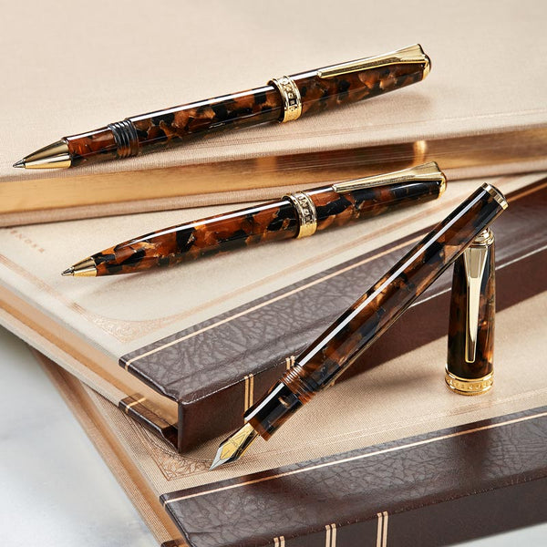 True Writer Classic Golden Dark Tortoise Fountain Pen