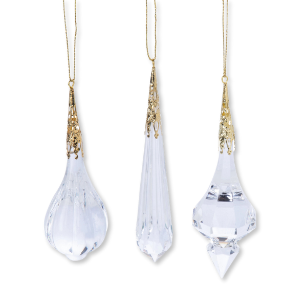 Clear Acrylic and Metal Filigree Drop Ornaments {multiple styles}