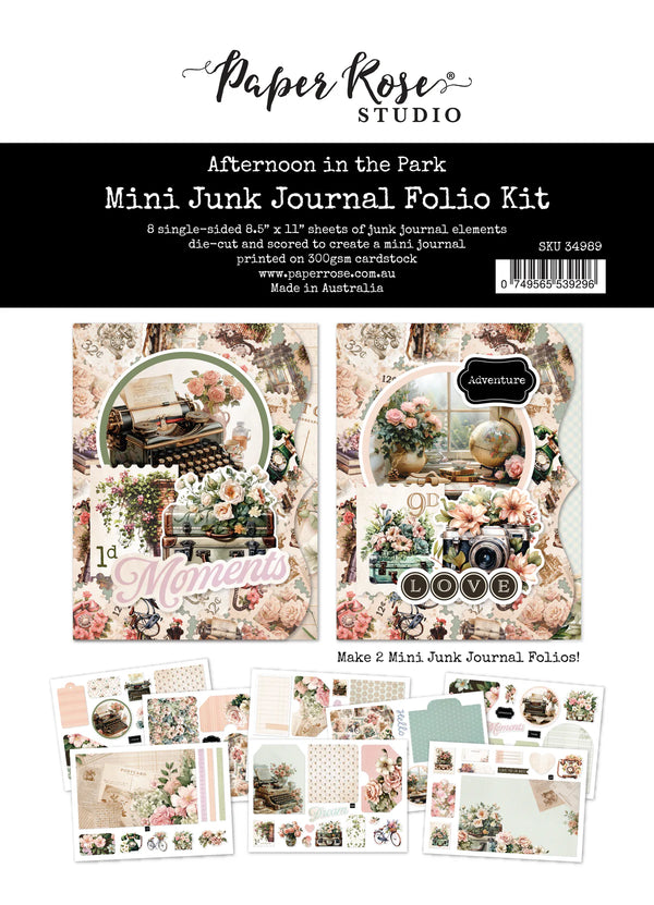 Afternoon in the Park 8.5x11 Mini Junk Journal Folio Kit