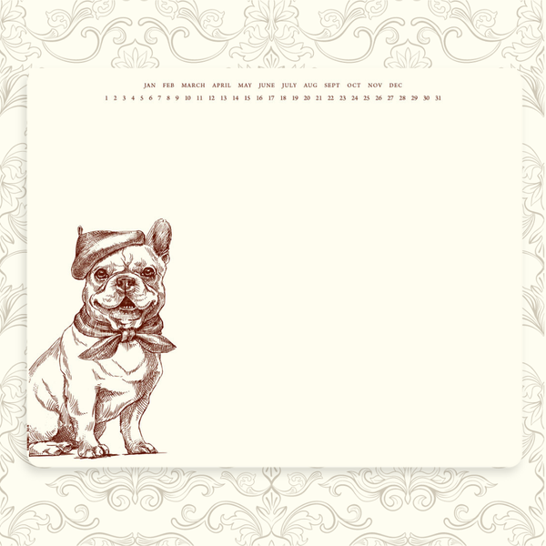 Parisian French Bulldog Mousepad Notepad