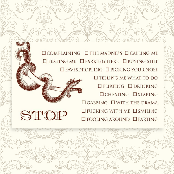Stop Calling Cards