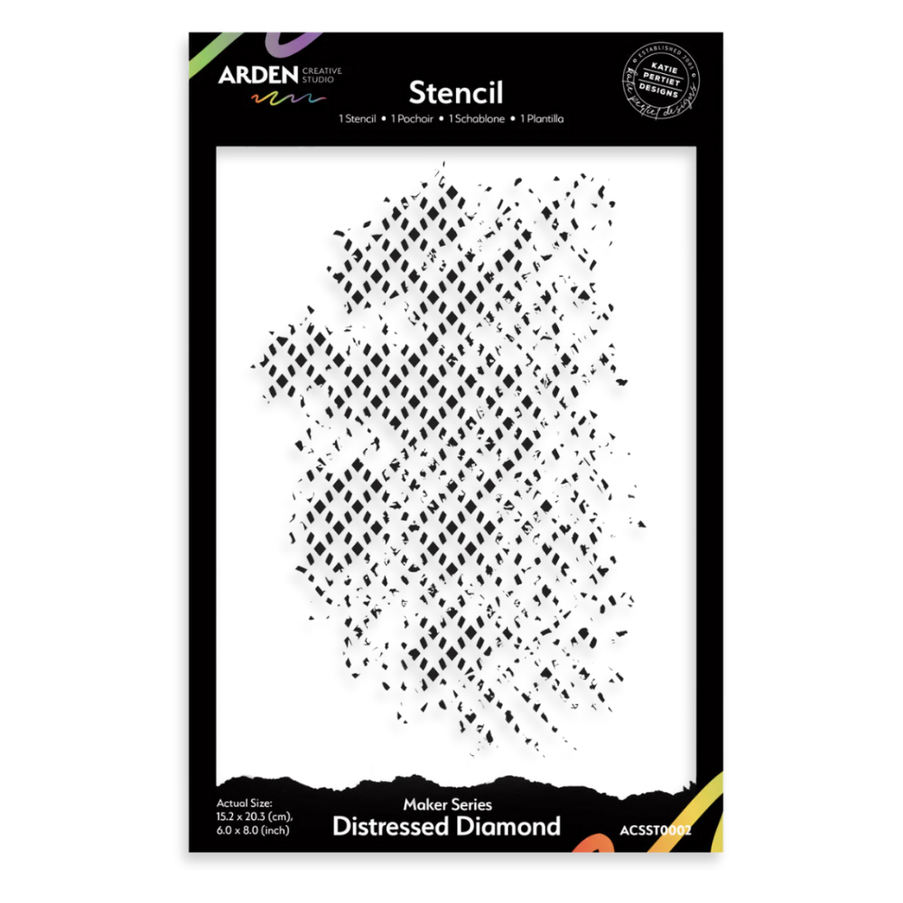 Distressed Diamond 6x8 Stencil  | Maker Series