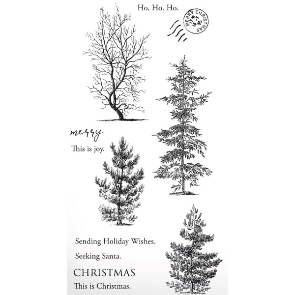 Winter Etchings 4x8 Clear Background Stamp | Maker Series