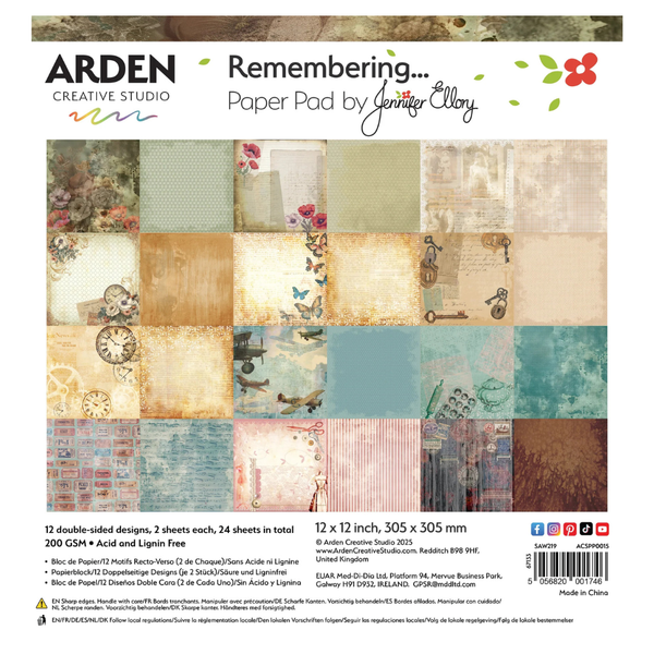 Remembering 12x12 Paper Pad | Jennifer Ellory