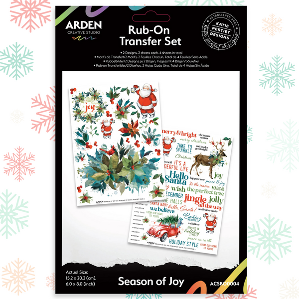 Season of Joy 6in x 8in Rub-On Transfer Set