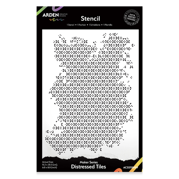 Distressed Tiles 6x8 Stencil | Maker Series