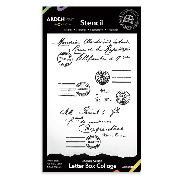 Letter Box Collage 4x6 Stencil  | Makers Series