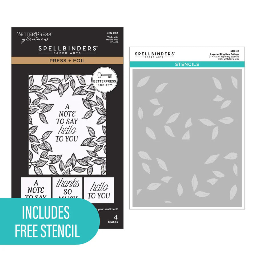 Brighten Foliage Press Plates & Stencil | BetterPress Society {May 2026}
