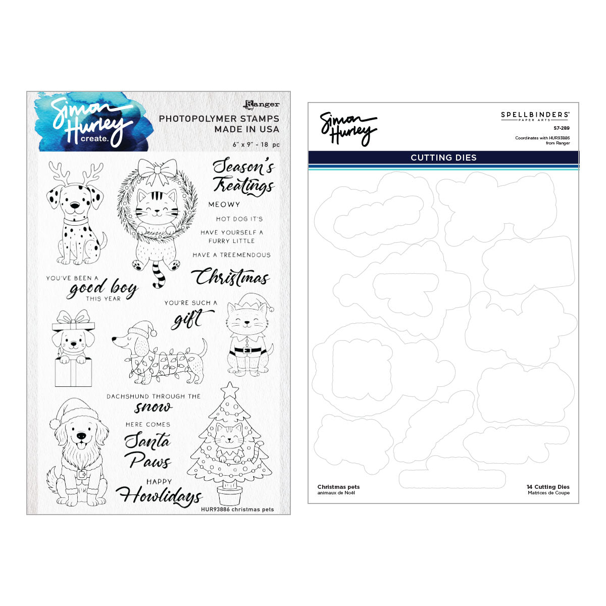 Christmas Pets Stamp + Die Bundle | Simon Hurley {coming soon!}