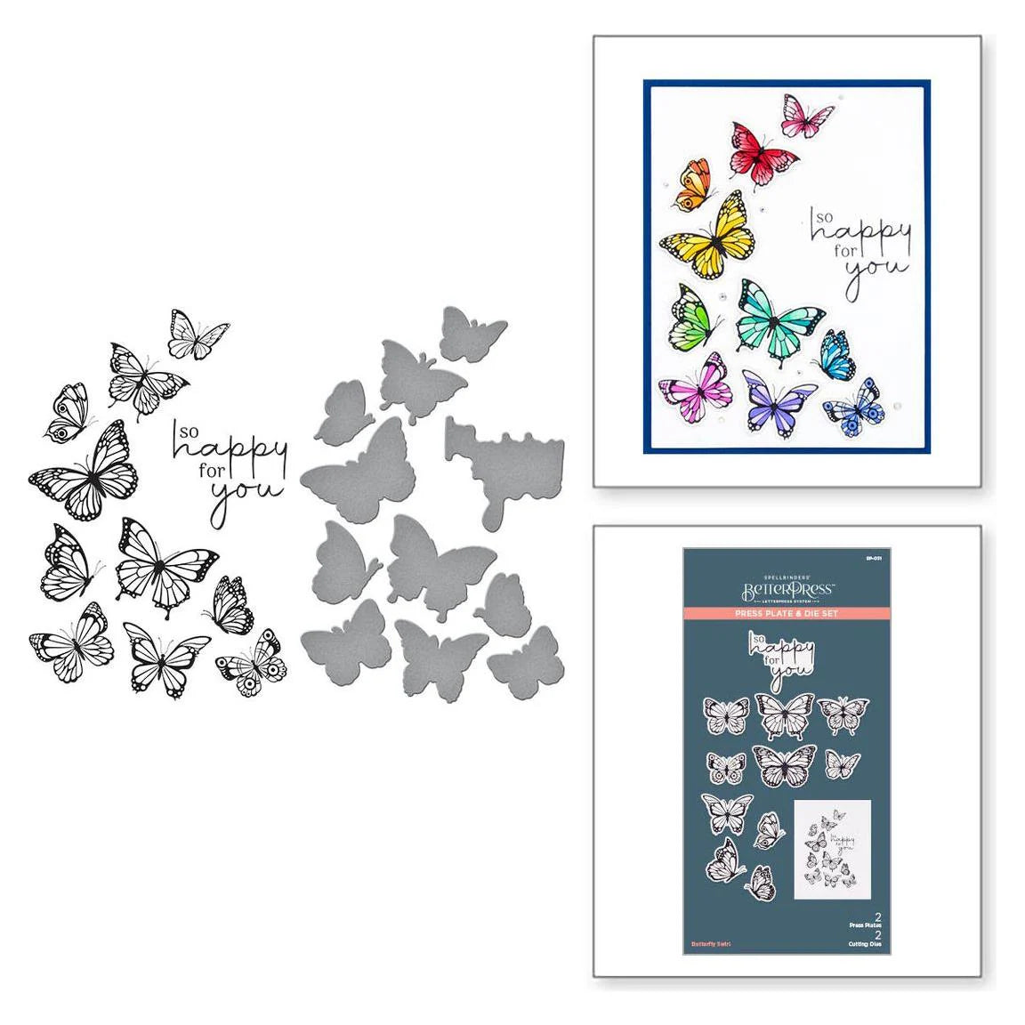 Butterfly Swirl Press Plate & Die Set