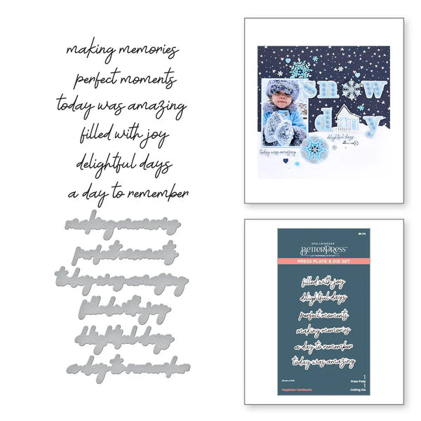 Happiness Sentiments Press Plate + Die Set | Storytelling Collection