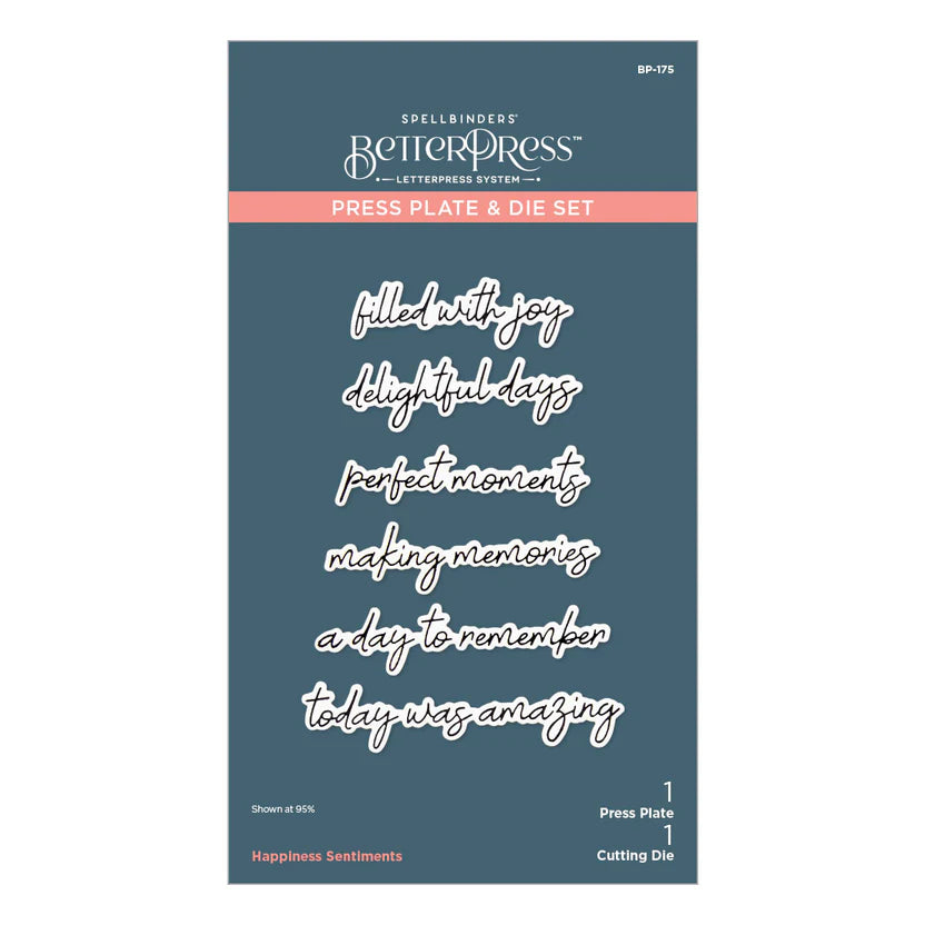 Happiness Sentiments Press Plate + Die Set | Storytelling Collection