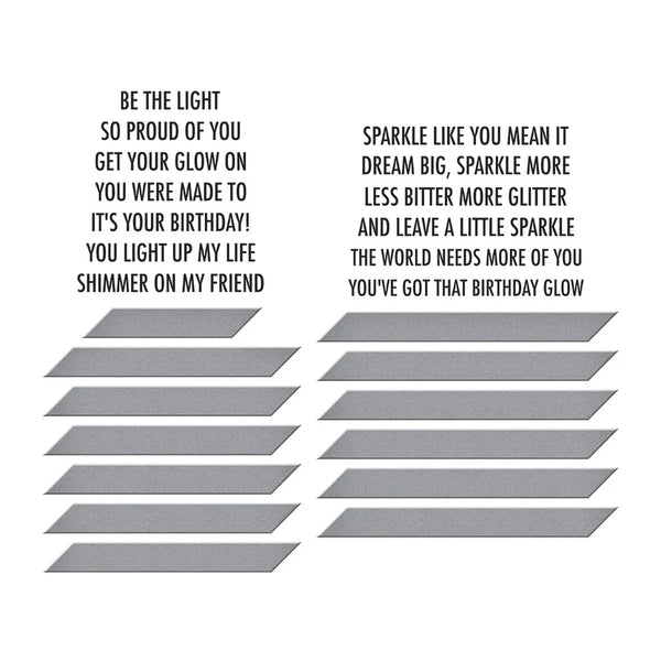 Shine Bright Sentiment Strips Press Plate + Die Set | Carissa Wiley {clearance}