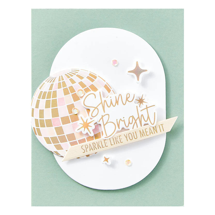 Shine Bright Sentiment Strips Press Plate + Die Set | Carissa Wiley {clearance}