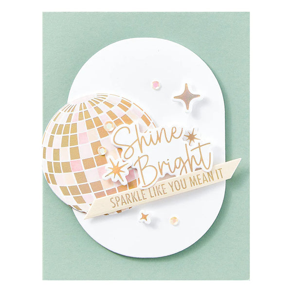 Shine Bright Sentiment Strips Press Plate + Die Set | Carissa Wiley {clearance}