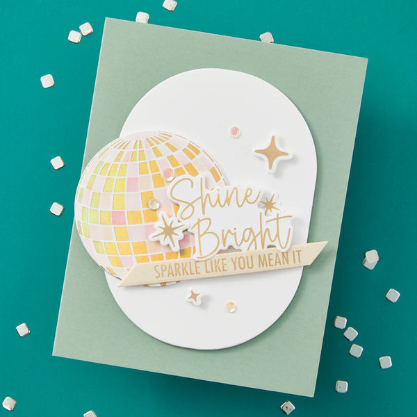 Shine Bright Sentiment Strips Press Plate + Die Set | Carissa Wiley {clearance}