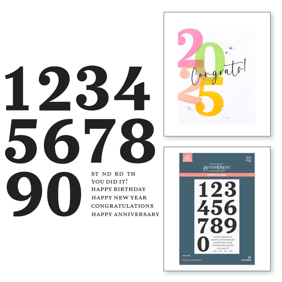 Bold Numbers Press Plates | Color Mix Celebrations