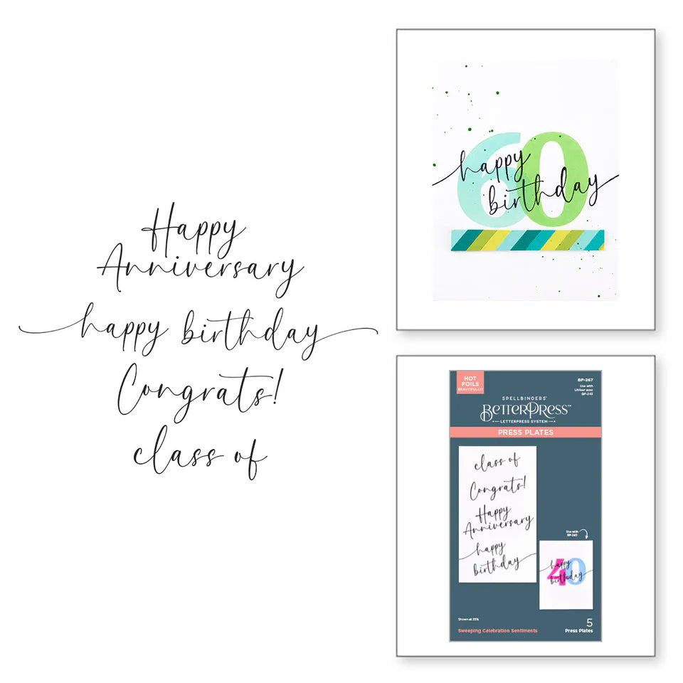 Sweeping Celebration Sentiments Press Plates