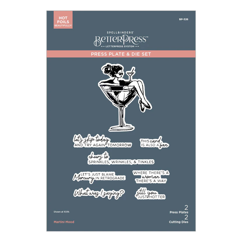 Martini Mood BetterPress Plate + Die Set | Happier Hour Collection