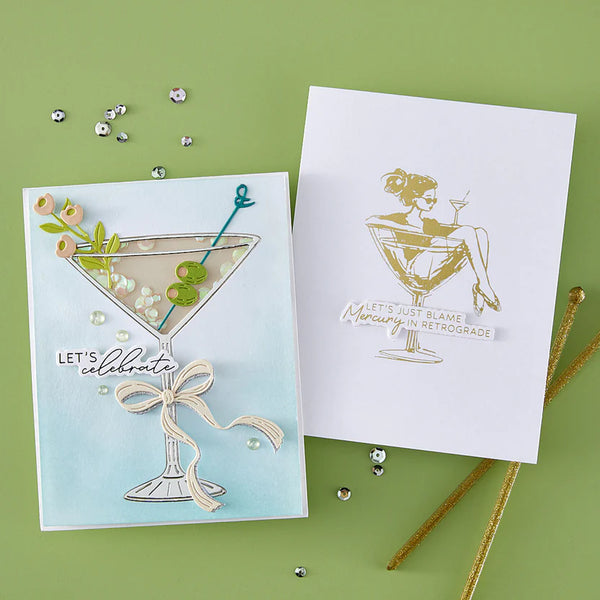 Martini Mood BetterPress Plate + Die Set | Happier Hour Collection