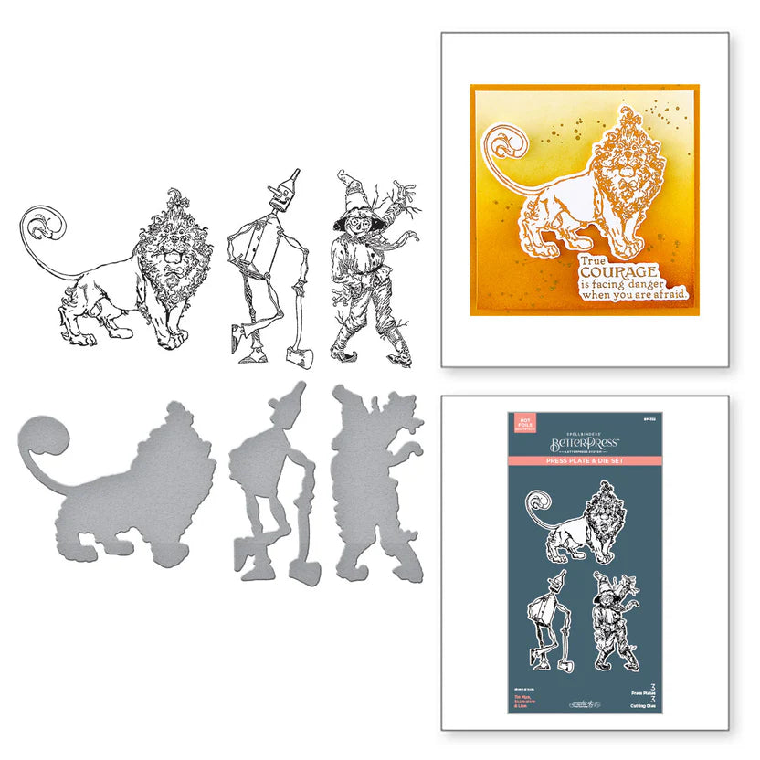Tin Man, Scarecrow, and Lion BetterPress Plate + Die Set | Graphic 45's Wonder of Oz