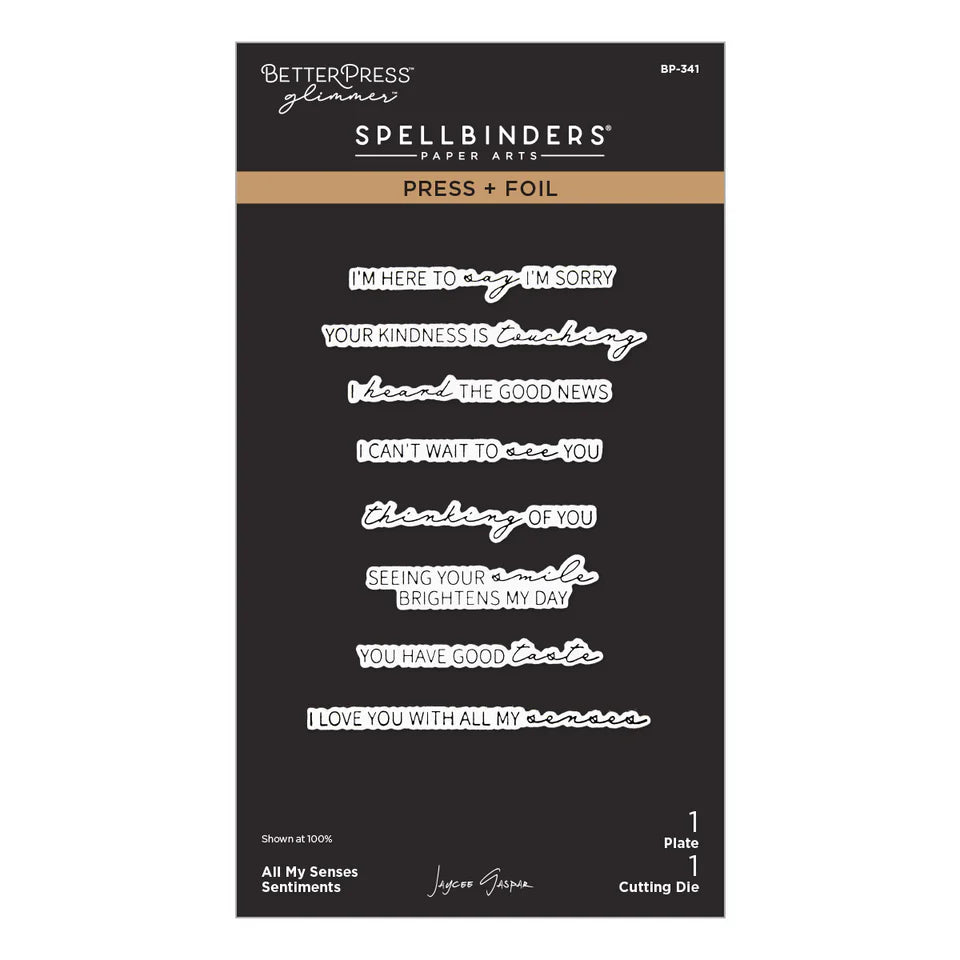 All My Senses Sentiments Press & Foil Plate + Die Set | Jaycee Gaspar