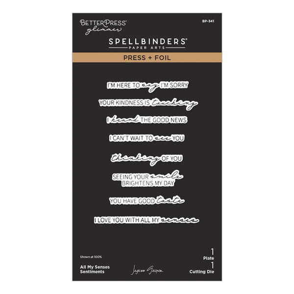 All My Senses Sentiments Press & Foil Plate + Die Set | Jaycee Gaspar